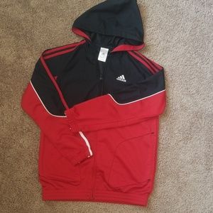 Youth Large Adidas Hooded Zippered Jacket